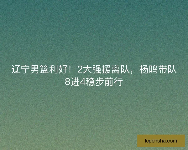 辽宁男篮利好!2大强援离队,杨鸣带队8进4稳步前行 辽宁男篮利好!2大强援离队,杨鸣带队8进4稳步前行